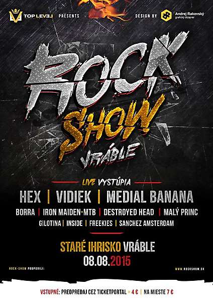 Hex, Vidiek a Medial Banana to už v auguste odpália na 16. ročníku Rock Show Vráble 2015!