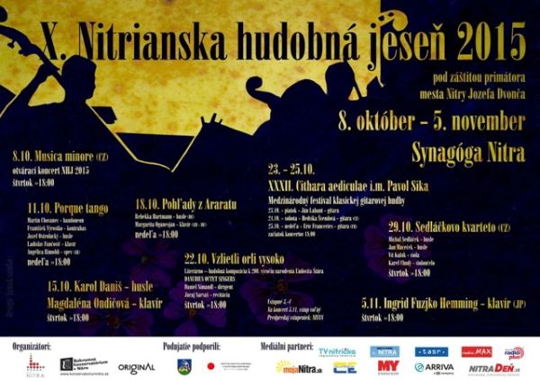 Pozvánka na jubilejný 10. ročník Nitrianskej hudobnej jesene